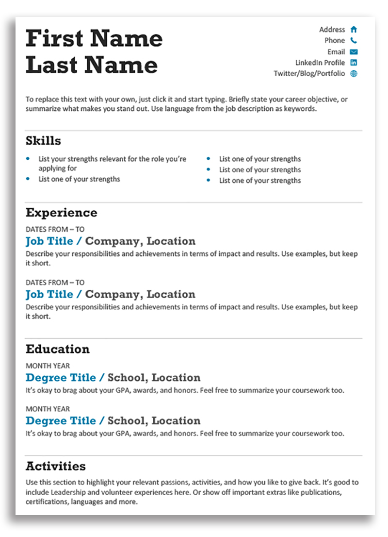 resume template hot jobs 