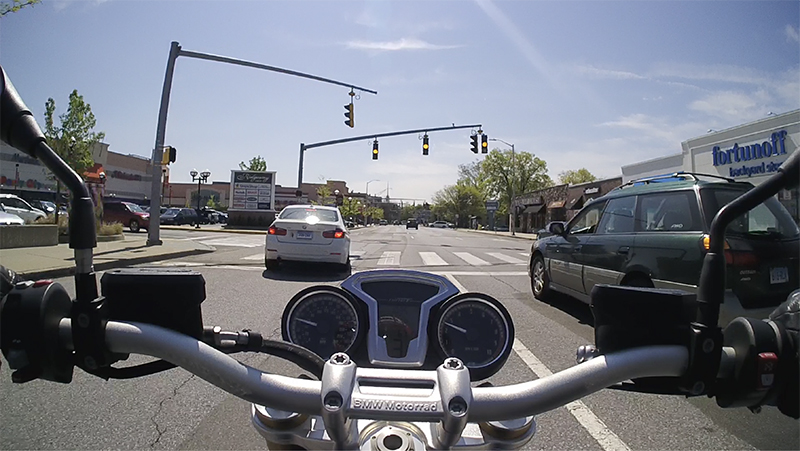 Most multi-vehicle motorcycle accidents happen in intersections. This is where it's most likely that someone is going to pull out in front of you or cut you off. Keep your eyes scanning ahead constantly, and cover the controls so you can use them quickly.