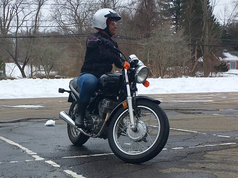 When riding on icy or slick surfaces, avoid leaning and use the controls slowly and smoothly.