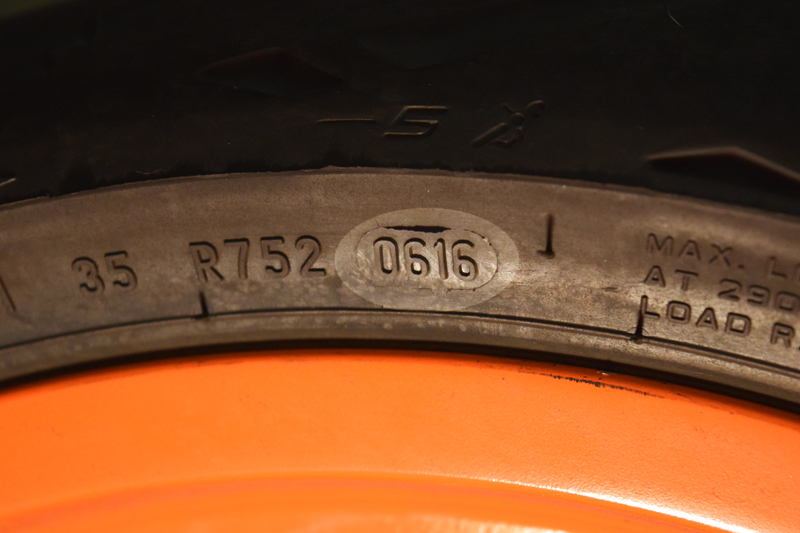 This number represents the week and year of manufacture. This tire came to life on the sixth week (February) of 2016. Fun fact: the date stamp is always on the left side of the front tire and the right side of the rear.