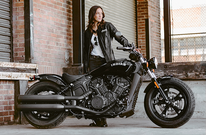 indian motorcycle delivering online purchases home click deliver ride woman