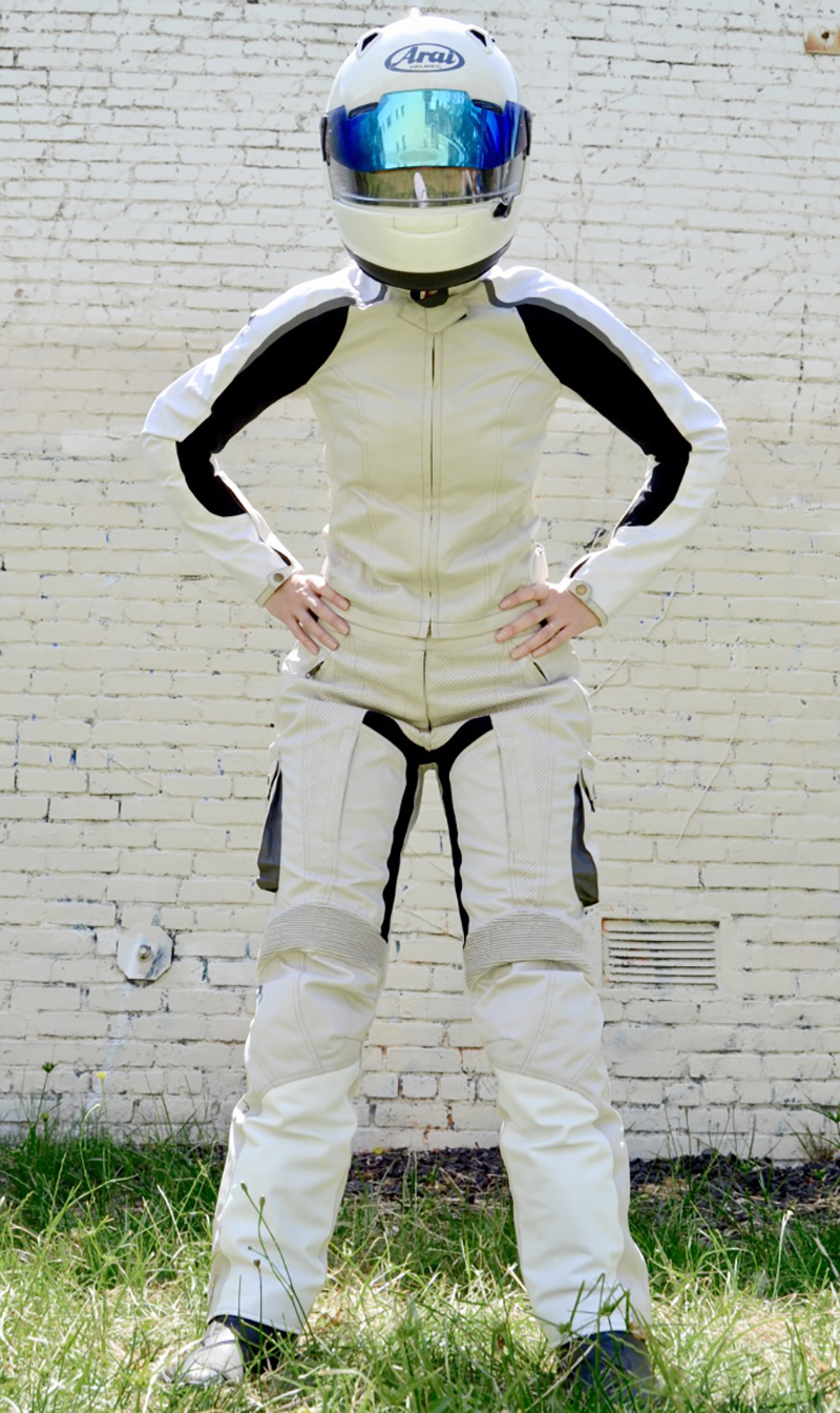 Protective Riding Apparel for Female Motorcyclists, Including Full