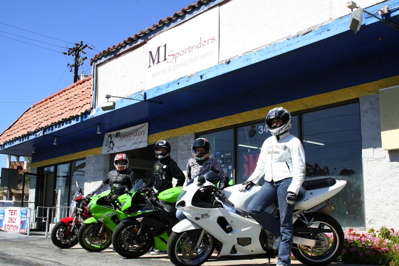 Girl shop on sportbike