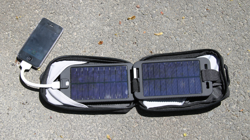 review solar charger for motorcycle camping cell phone