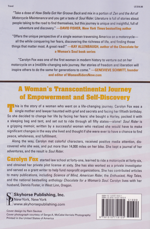 book preview soul rider by carolyn fox back cover