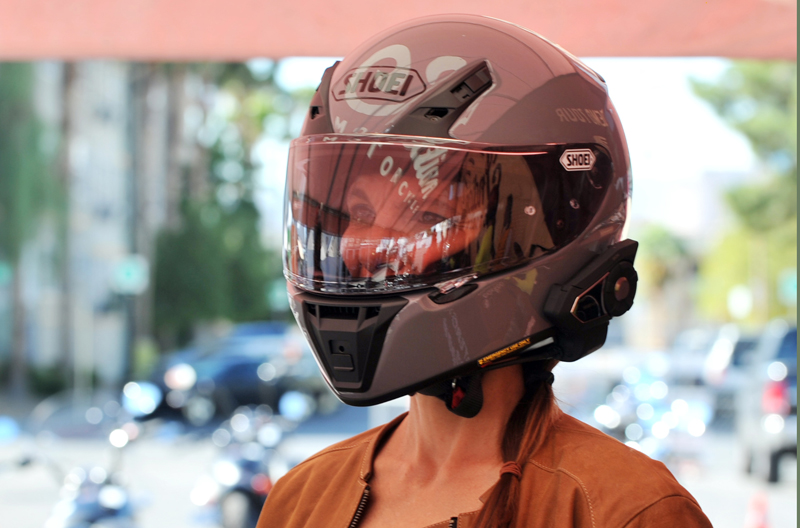 Review Sena 30K Intercom for Motorcycle Riders Side Helmet View