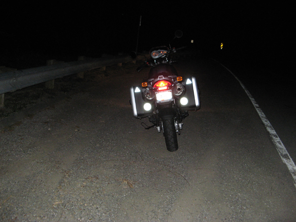 Night riding reflective stickers on motorcycle