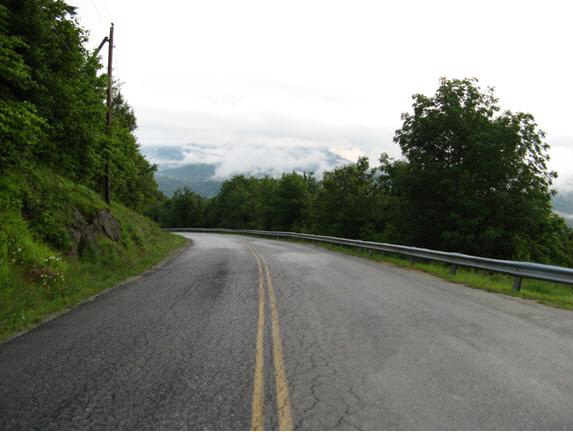 Motorcycle lane positioning empty road