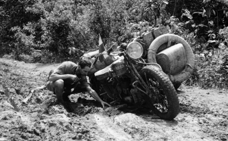 honeymooning by motorcycle 1934 bsa motorcycle mud