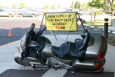 Technique for Lifting a Dropped Motorcycle Sign