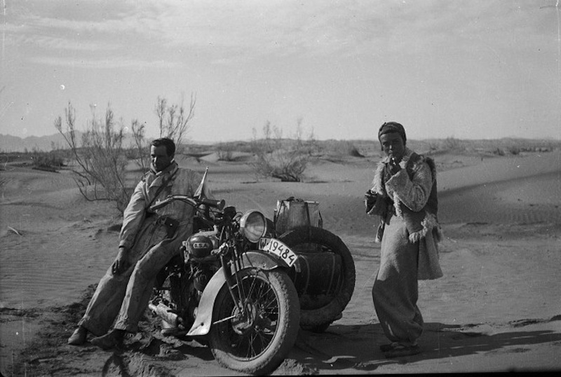 honeymooning by motorcycle 1934 desert