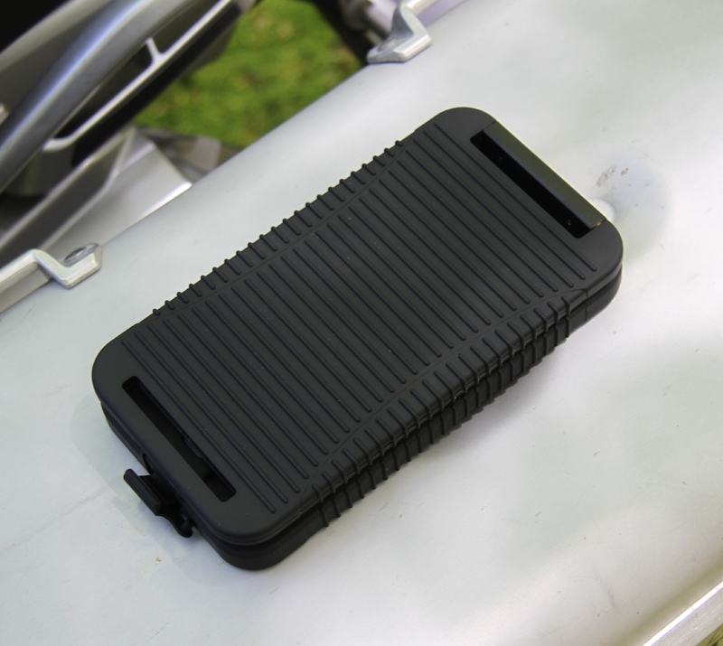 review solar charger for motorcycle camping SolarMonkey case