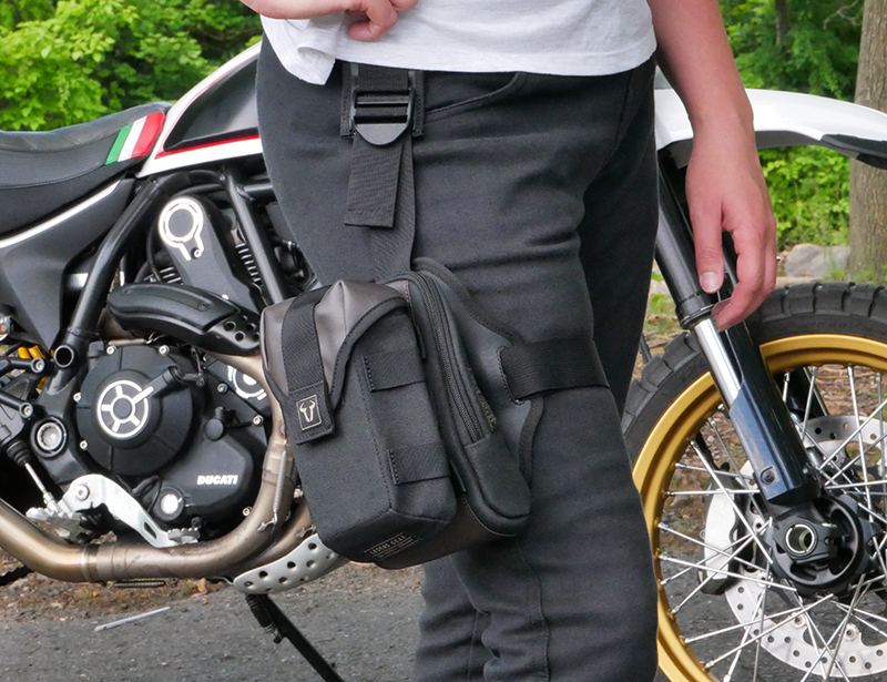 DL Unisex Tactical Motorcycle Biker Leather Thigh Tool Leg Bag With Gun Pocket - DC46