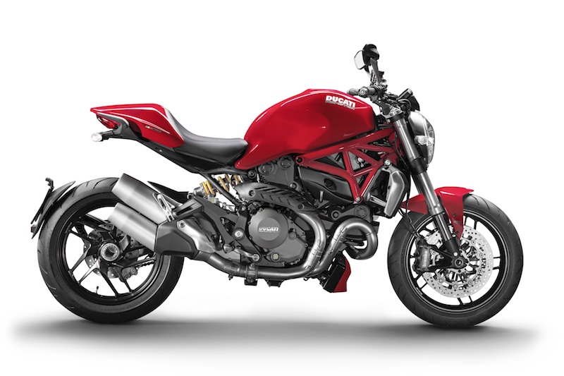 Motorcycle review 2014 Ducati Monster 1200 red profile