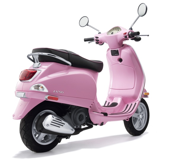 pink vespa scooter