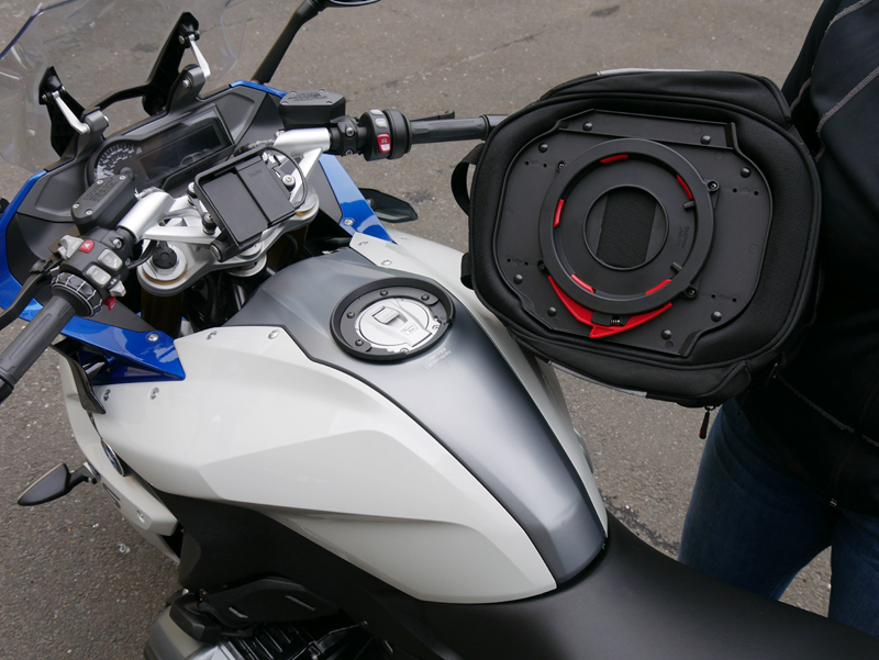 easy mount tank bags for standard sport sport-touring motorcycle tank ring plate