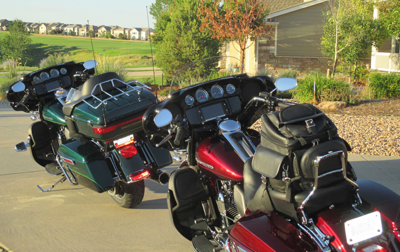 back seat to the front harleys packed