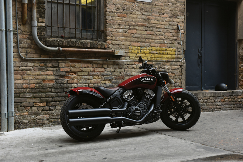 less is more indian scout bobber red black