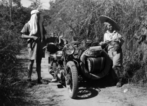 honeymooning by motorcycle 1934 BSA sidecar jungle