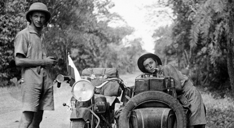 honeymooning by motorcycle 1934 Stanislaw and Halina Bujakowski