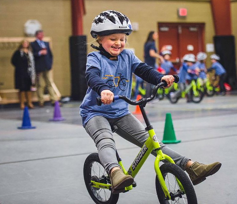 marilyn stemp all kids bike strider flying piston benefit kindergarten girl riding