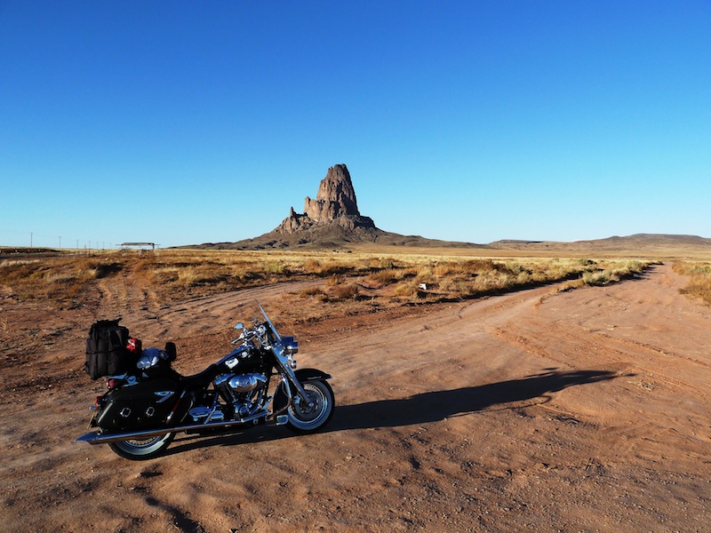 One Riders Epic Journey Across America, with Video Agathla Peak