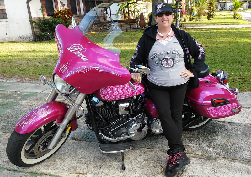 pink motorcycles diva yamaha roadstar 1700