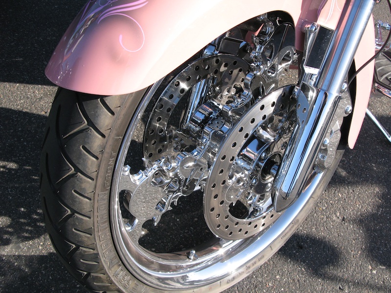 your motorcycles susan barnetts mini pink bagger wheels