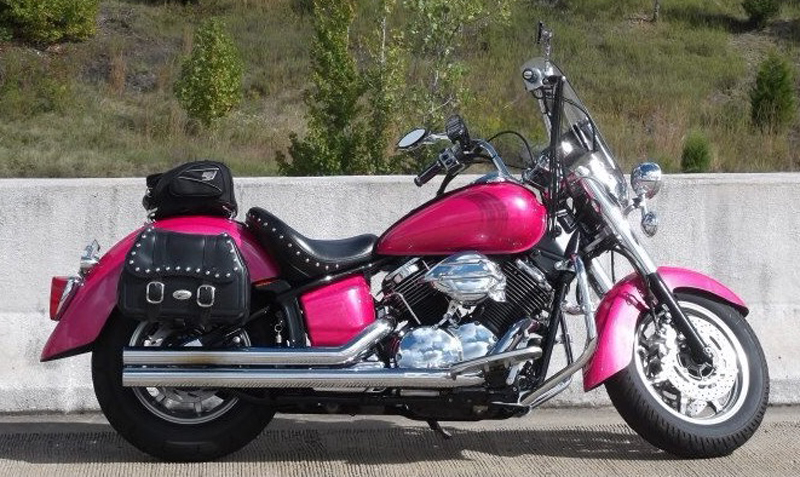 pink motorcycles 2007 v star 1100 classic