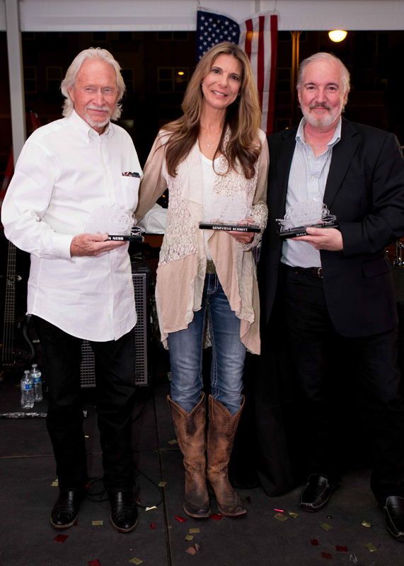 two-time motorcycle hall of famer genevieve schmitt alongside arlen ness and dave nichols