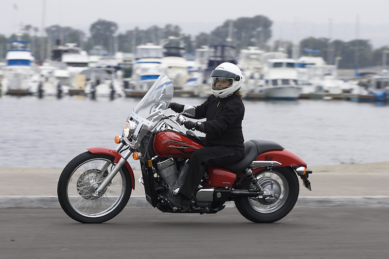 The Honda Shadow Spirit 750 C2 has a seat height of 25.8 inches.