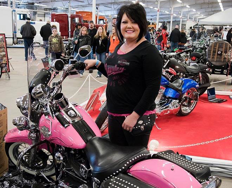 your motorcycles pink sparkly softail jamie