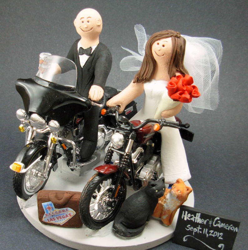 motorcycle themed wedding cake toppers