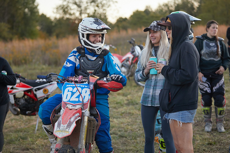 over and out moto women's off road event dirt hanging out camping