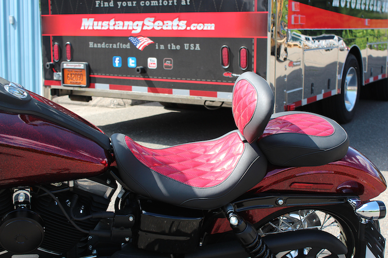 Metal Flake Custom Motorcycle Seats from Mustang pink