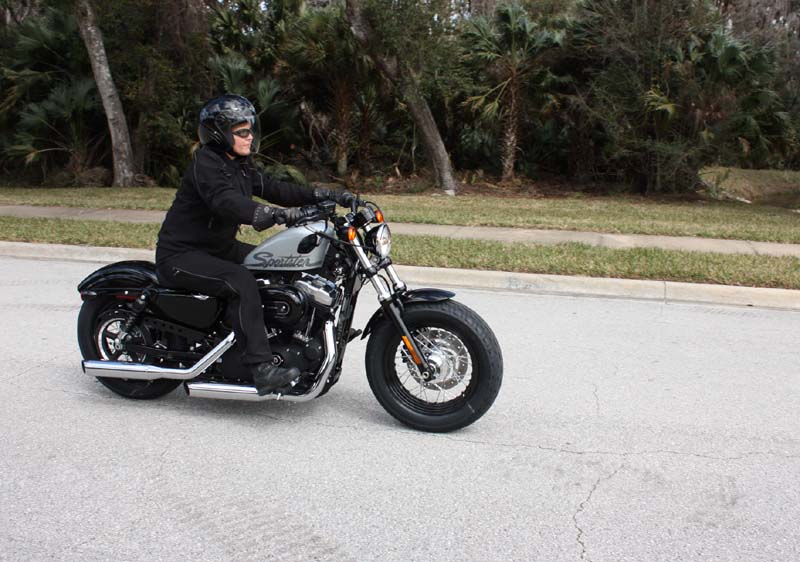 review harley davidson forty eight woman rider riding