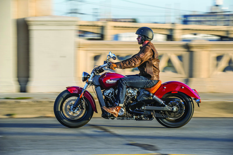 motorcycle review 2015 indian scout red male rider