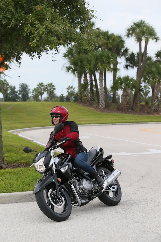 Motorcycle Review 2013 Suzuki GW250 woman rider