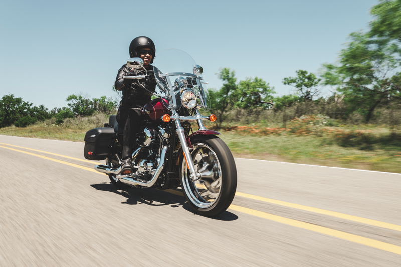 review 2016 harley davidson sportster superlow 1200t woman riding