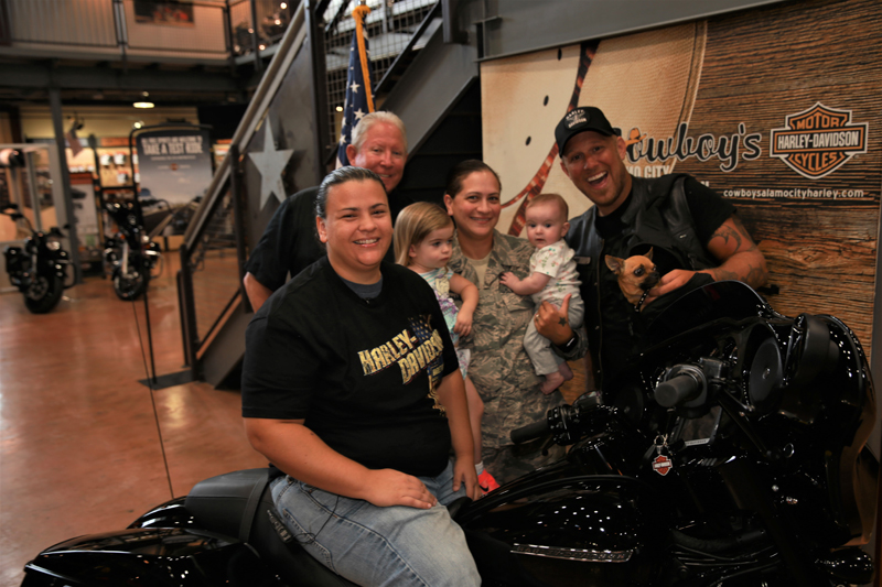 female retired air force medic receives new motorcycle as gift lisa benjamin