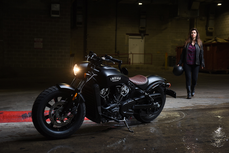 less is more indian scout bobber woman rider