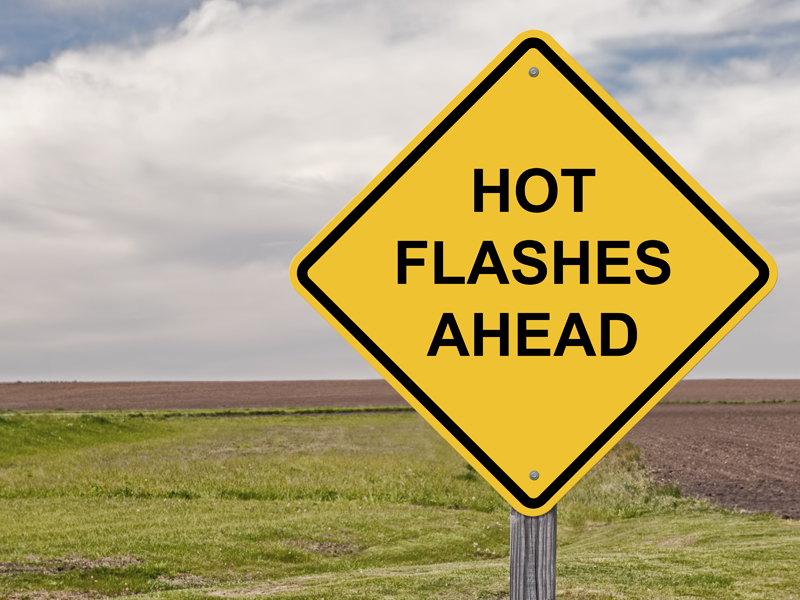 motorcycling and menopause hot flash sign