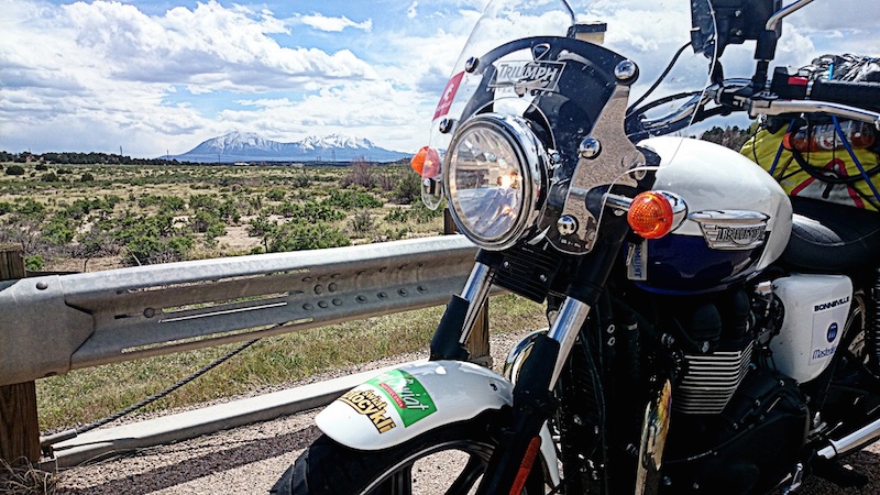 American motorcycle expedition by Polish woman bonneville triumph