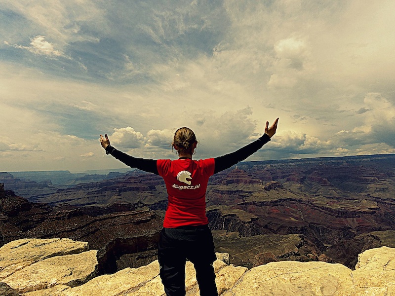 American motorcycle expedition by Polish woman Grand Canyon