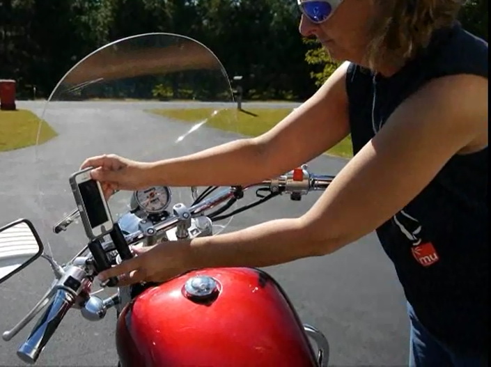 Nifty device mount allows for any device to attach to your motorcycle Tracey