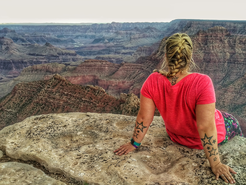 The site of the motorcycle accident that changed my life forever. Brittany at the Grand Caynon.