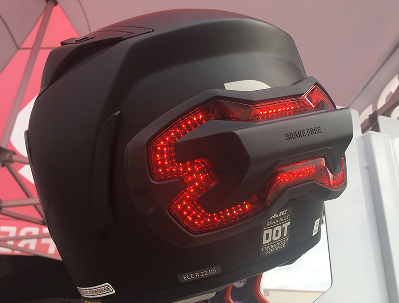 brake free helmet light lit up mode