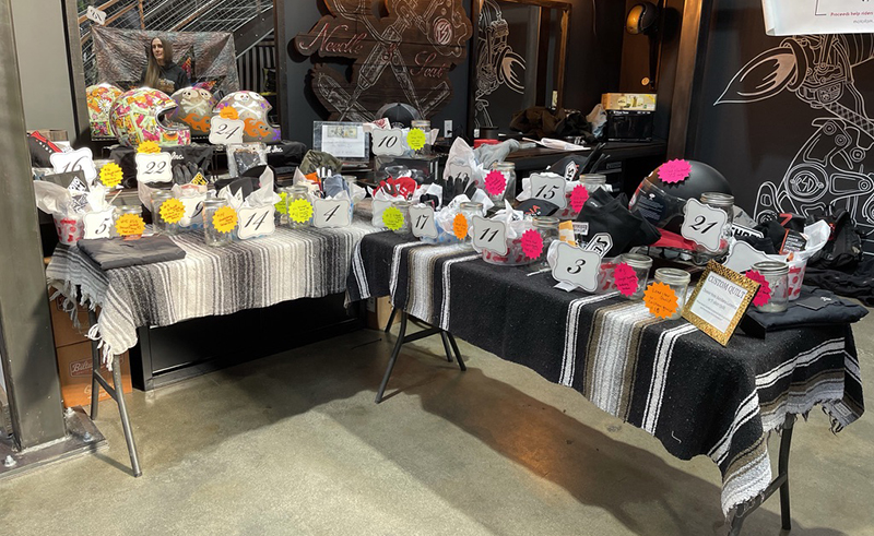 Many of the vendors generously contributed items to be raffled off at the event. Caitlin and her team were able to donate over $800 to Moto F. A. M. thanks to the generosity of the vendors and shoppers at the event.