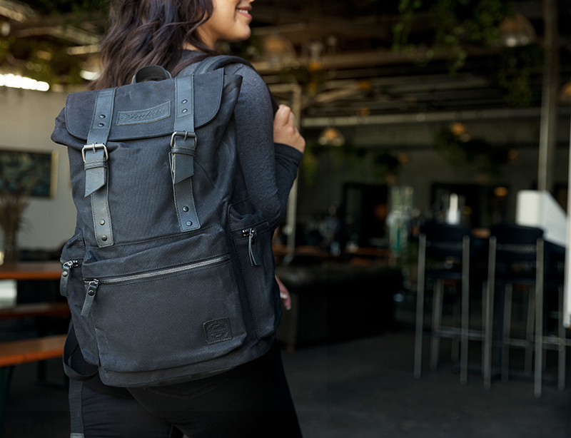 indian motorcycle waxed canvas backpack bag rogue