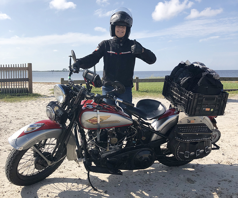 Motorcycle Hall of Famer Cris Sommer Simmons will be joining the Chix on 66 ride aboard her 1934 Harley-Davidson Model VD. Having ridden the antique bike on two <a href="https://womenridersnow.com/first-interview-cris-sommer-simmons-on-her-cannonball-run/" target="_blank" rel="noopener">cross-country endurance adventures</a>, she has plenty of experience performing the roadside fixes that come with riding long distance on a vintage motorcycle, but the help of the mechanical support crew will surely be welcomed.